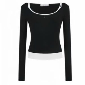 ÁO THUN DÀI TAY FORM ÔM PHỐI VIỀN TRẮNG